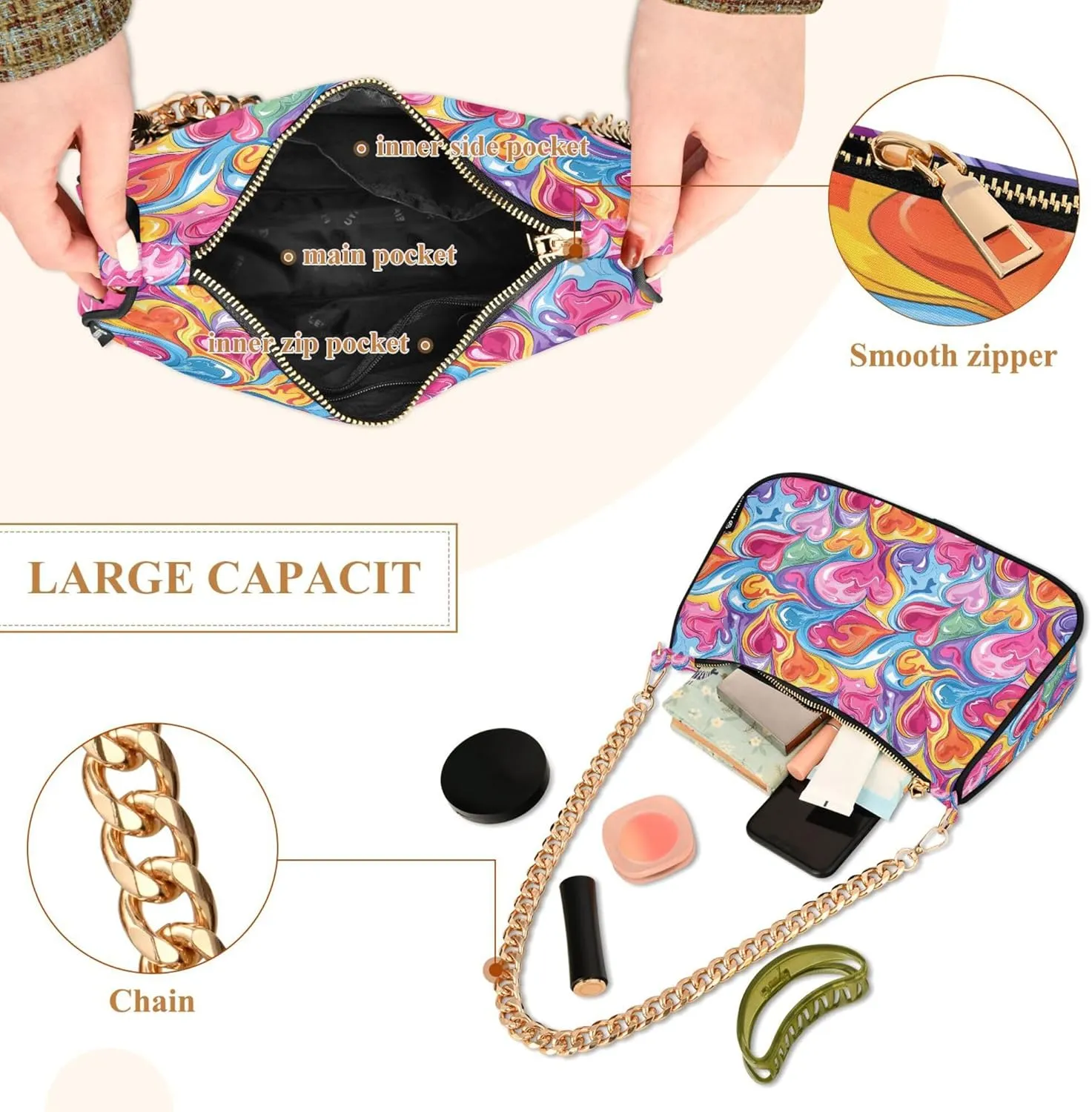 MNSRUU Handbag Purses for Women Line Chain Shoulder Bag