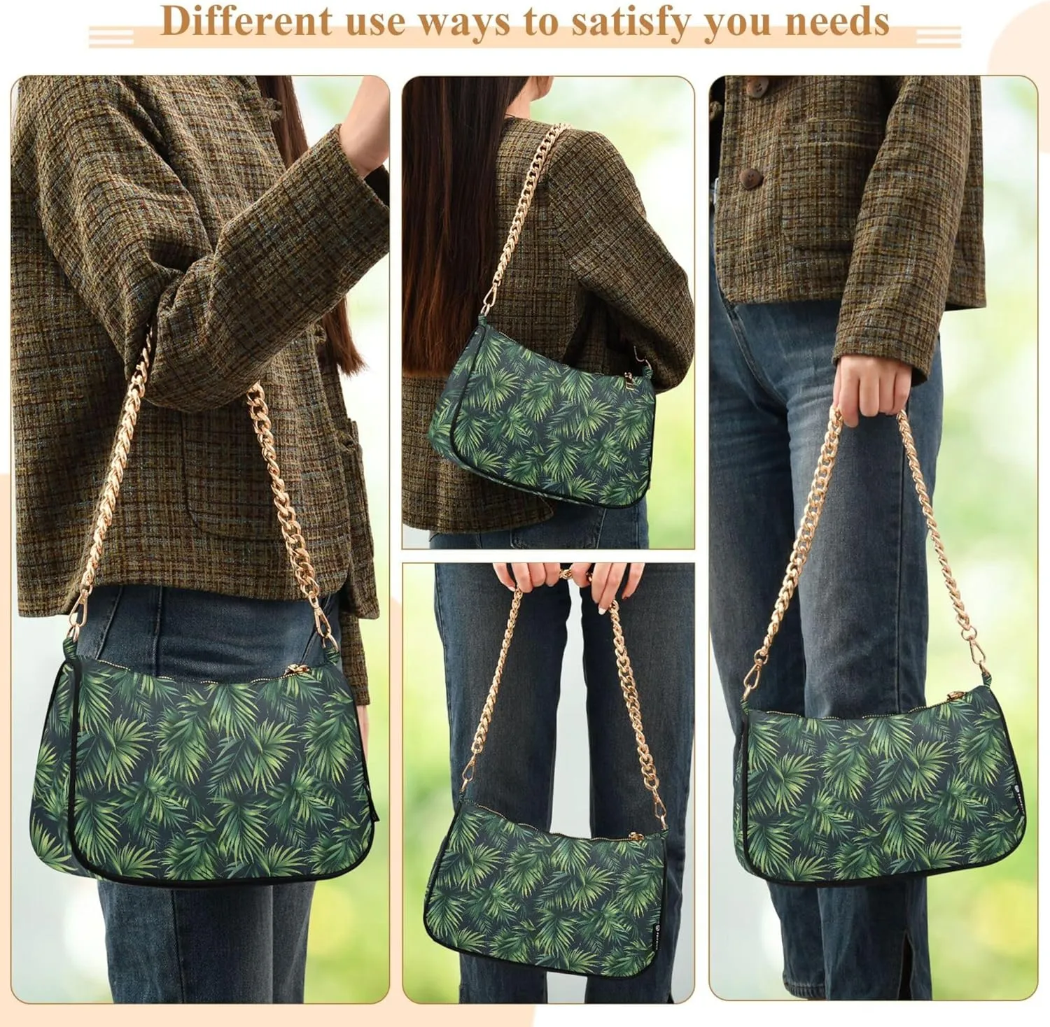 MNSRUU Handbag Purses for Women Zebra Chain Shoulder Bag