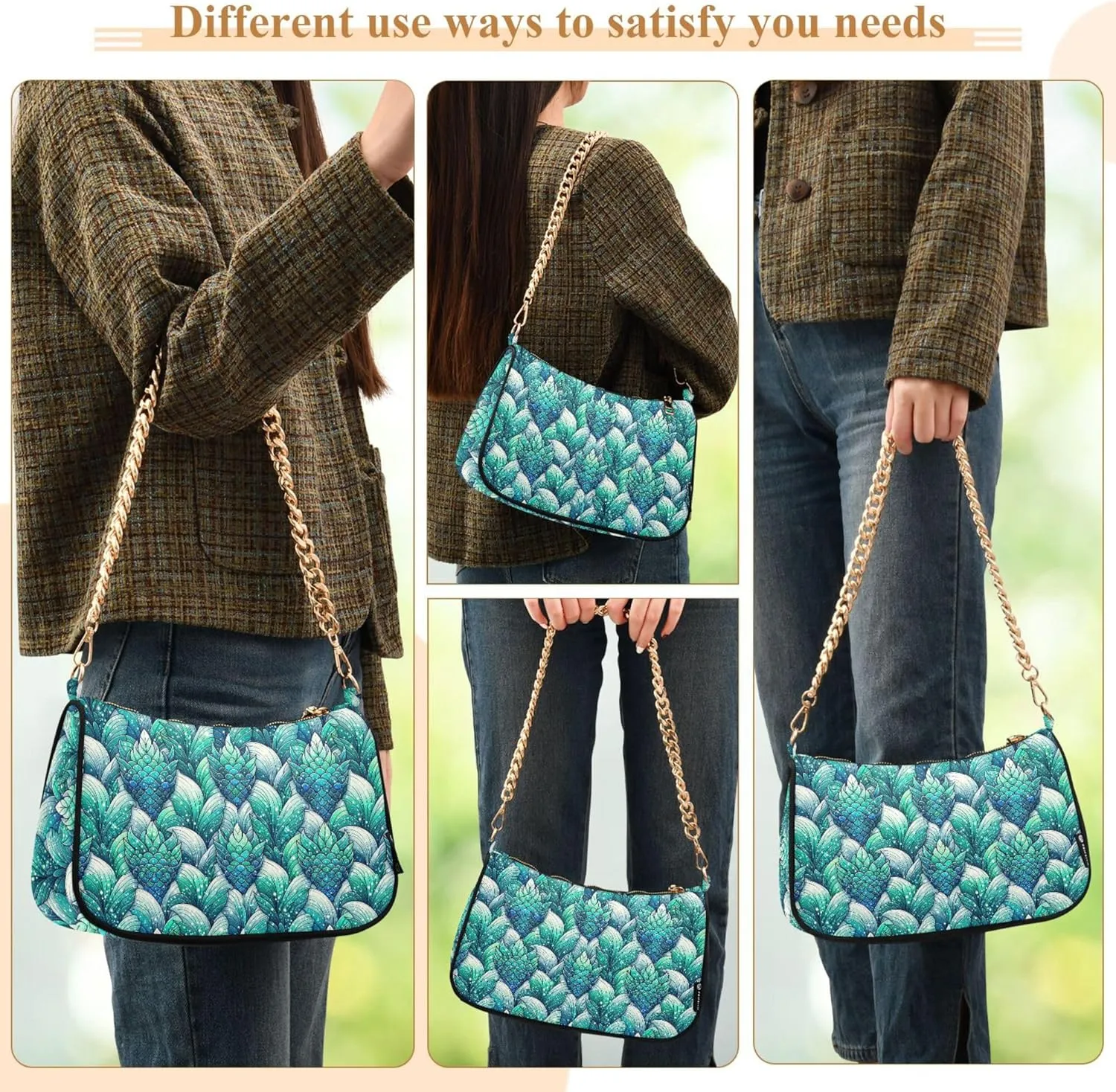 MNSRUU Handbag Purses Women Black Checkered Chain bag