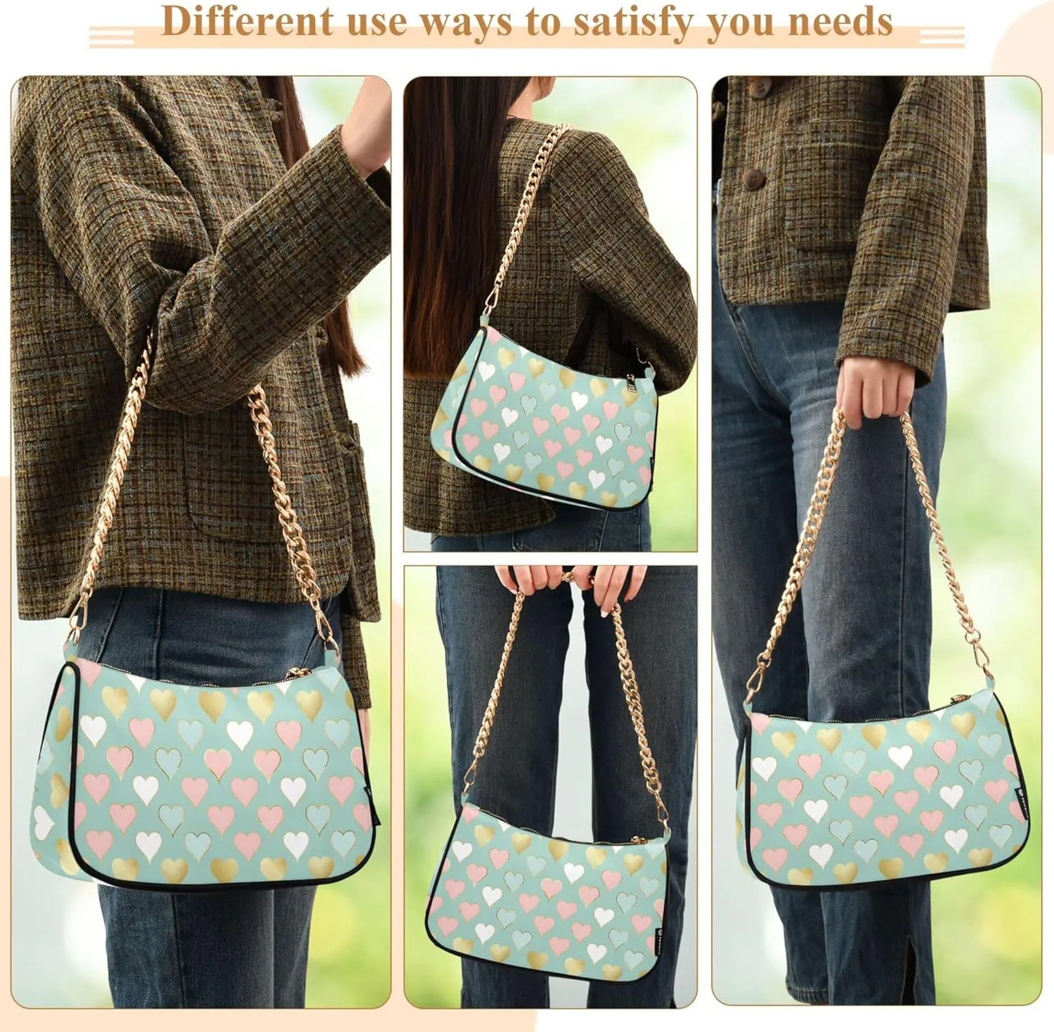 MNSRUU Handbag Purses Women Black Checkered Chain bag