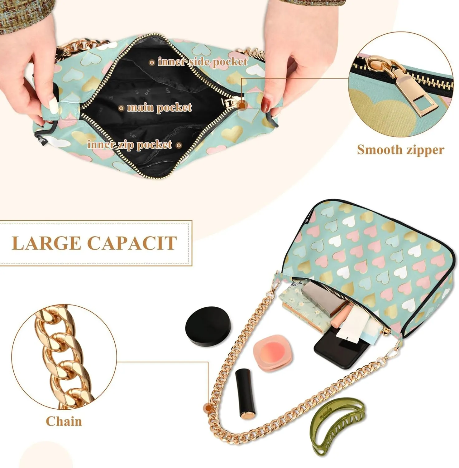 MNSRUU Handbag Purses Women Black Checkered Chain bag