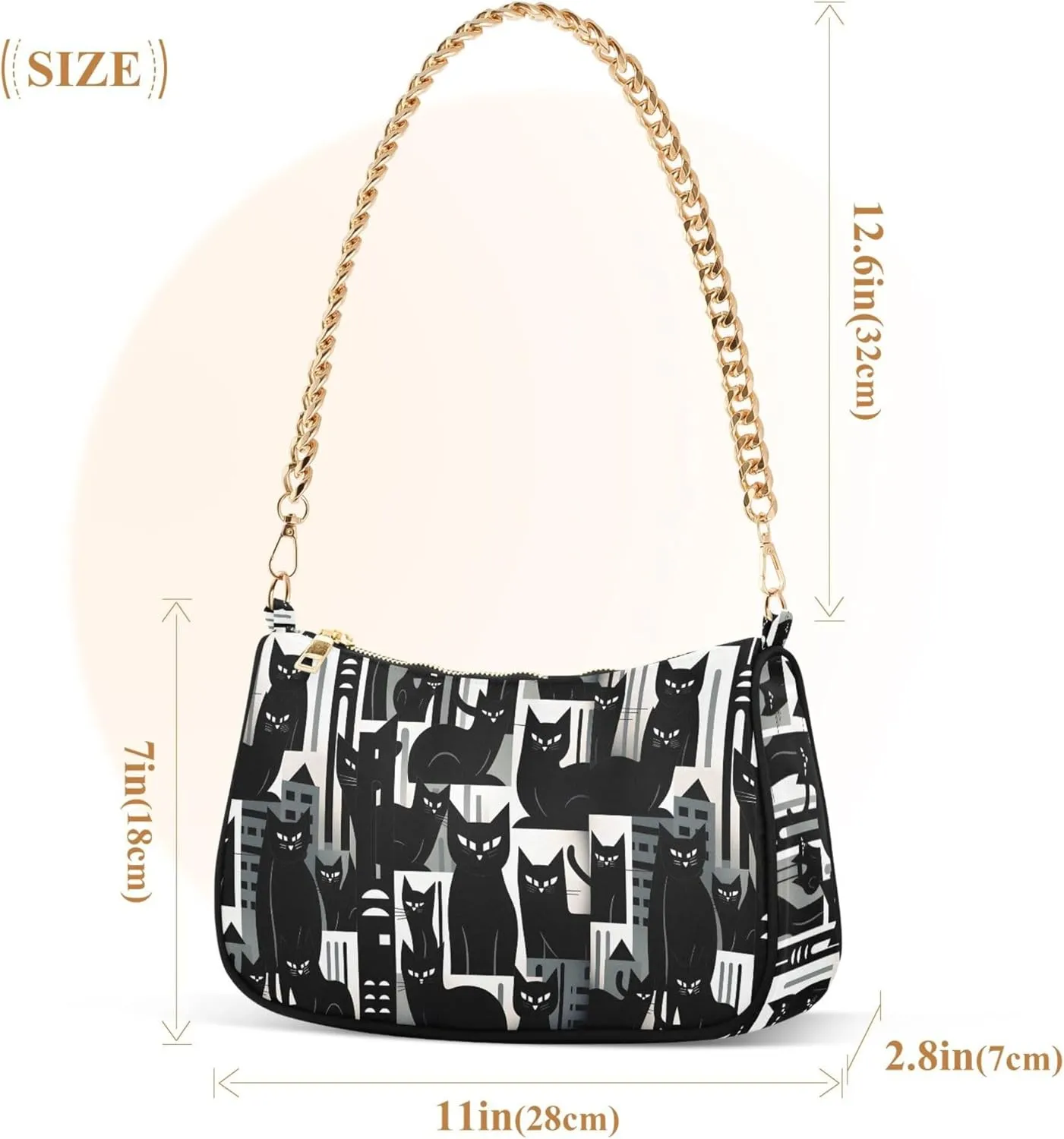 MNSRUU Handbag Purses Women Cut Chain Shoulder bag