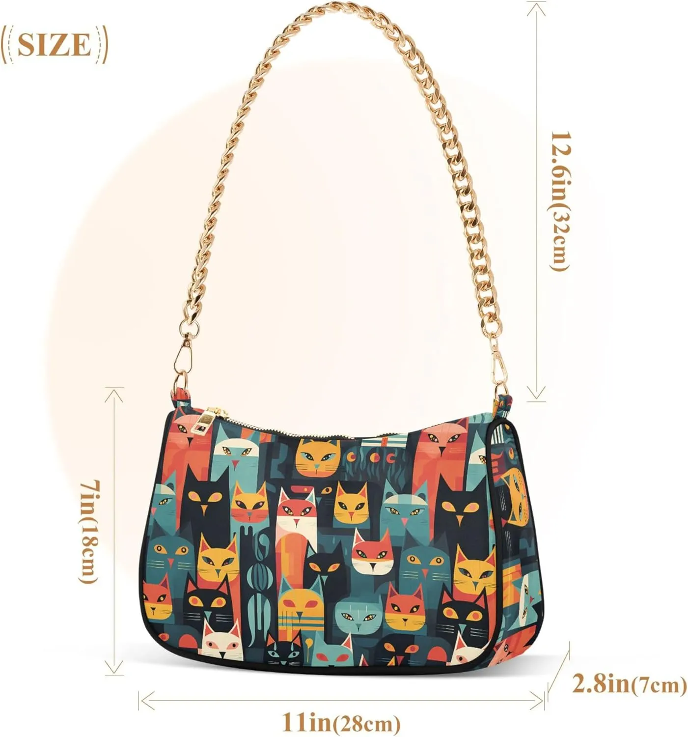MNSRUU Handbag Purses Women Cut Chain Shoulder bag