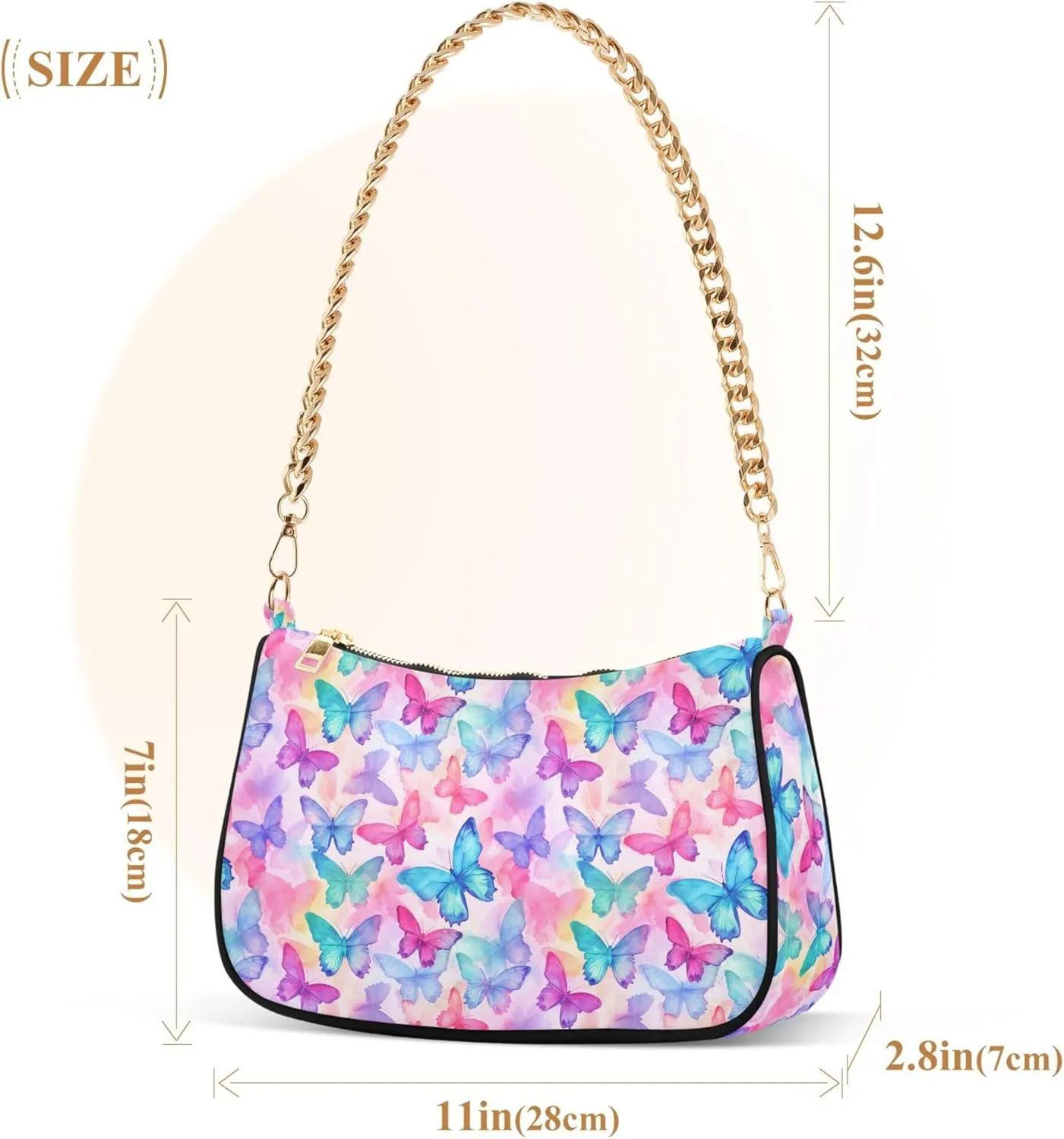 MNSRUU Handbag Purses Women Cut Chain Shoulder bag