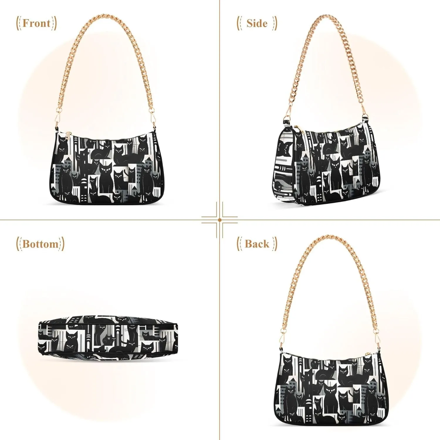 MNSRUU Handbag Purses Women Cut Chain Shoulder bag