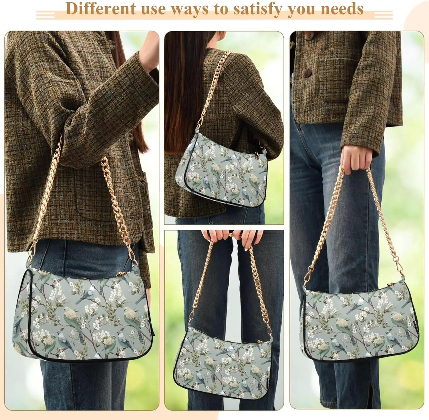 MNSRUU Handbag Purses Women Cut Chain Shoulder bag