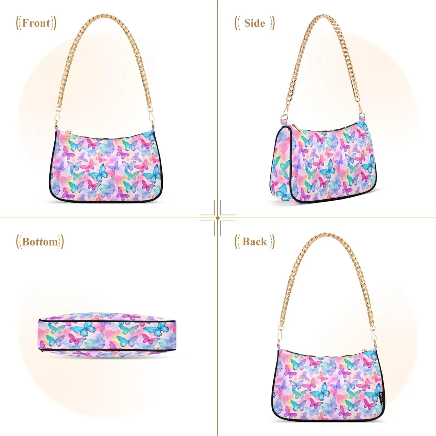 MNSRUU Handbag Purses Women Cut Chain Shoulder bag