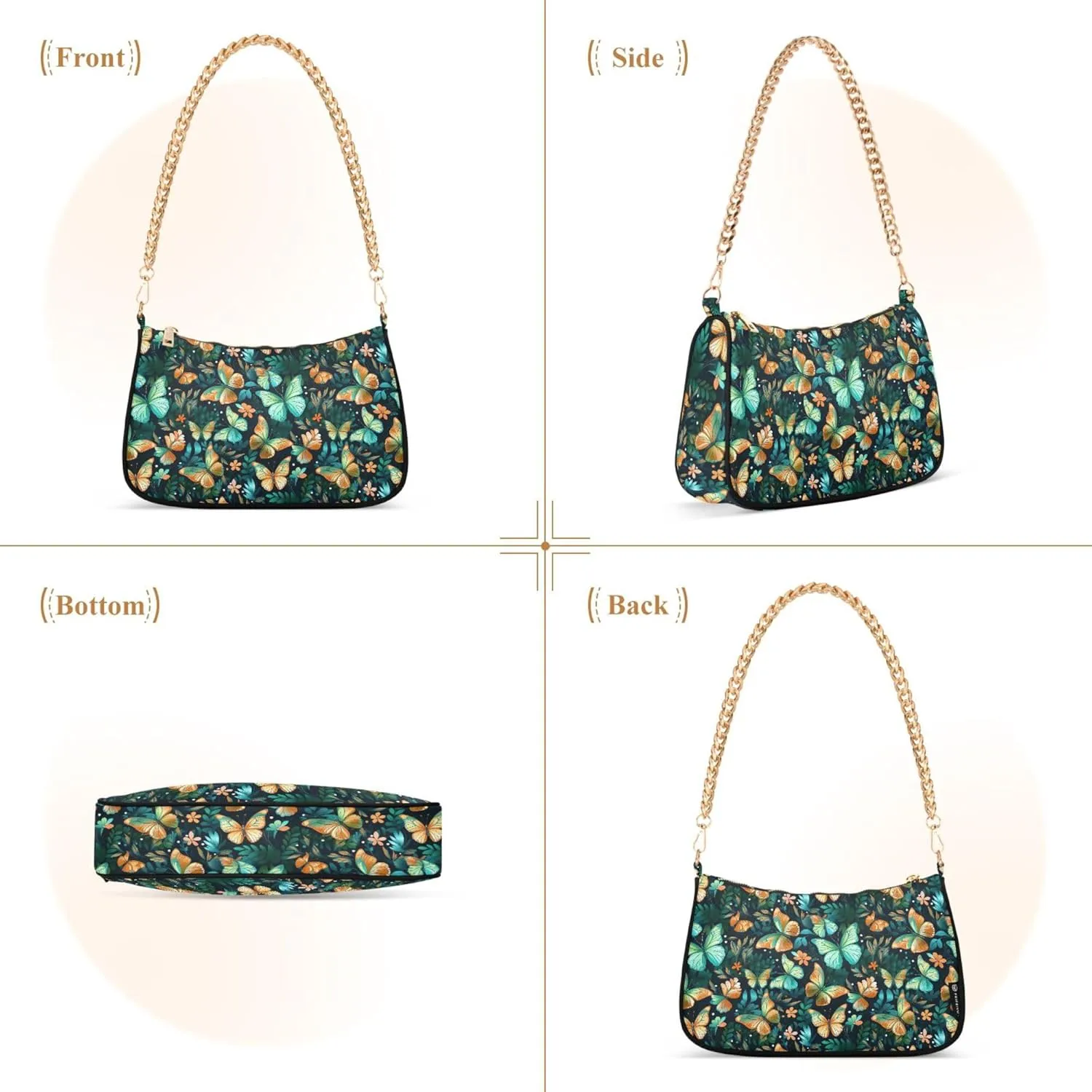 MNSRUU Handbag Purses Women Cut Chain Shoulder bag