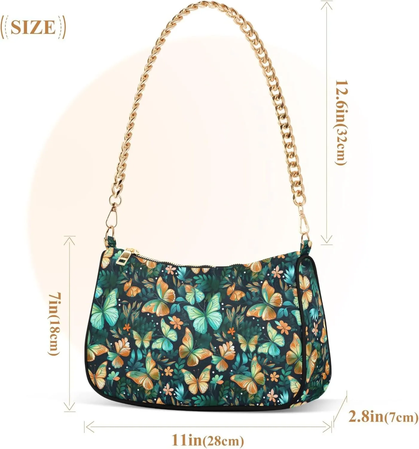MNSRUU Handbag Purses Women Cut Chain Shoulder bag