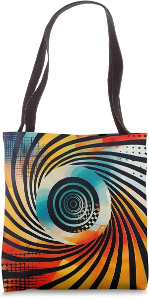 Modern Dizzy Abstract Geometric Design Tote Bag