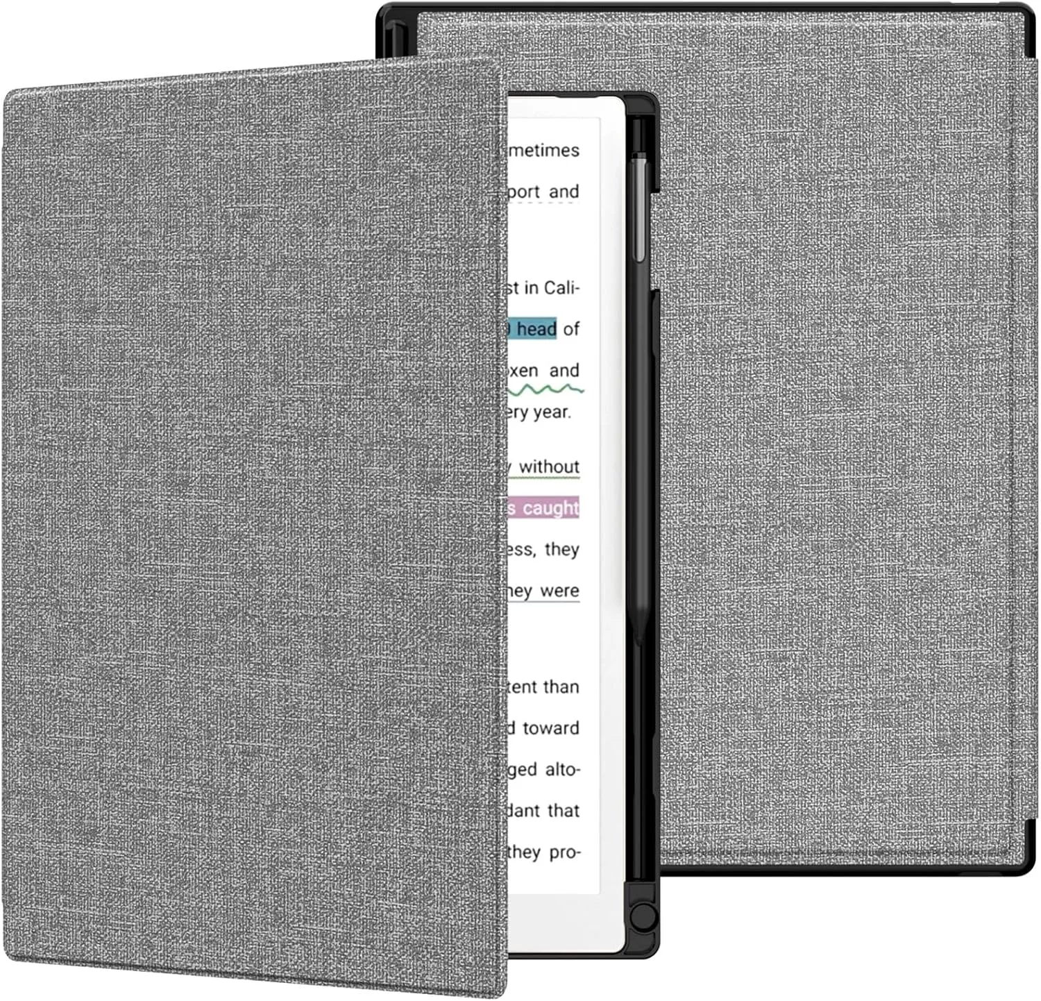 MoKo case for Remarkable Paper Pro 2024 11.8", Lightweight and Hard Back Shell Protective Case with Built-in Pen Holder, Auto Sleep/Wake for Remarkable Pro 11.8", Denim Gray