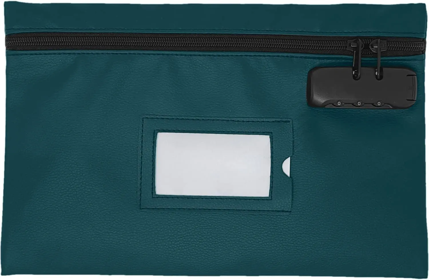 Money Bag With Lock | 12x8 Inch | Green | Leatherette Locking Bank Deposit Bag With Zipper for Cash