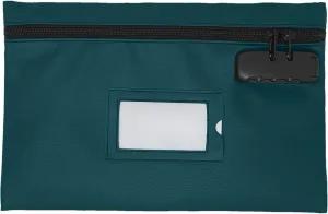 Money Bag With Lock | 12x8 Inch | Green | Leatherette Locking Bank Deposit Bag With Zipper for Cash