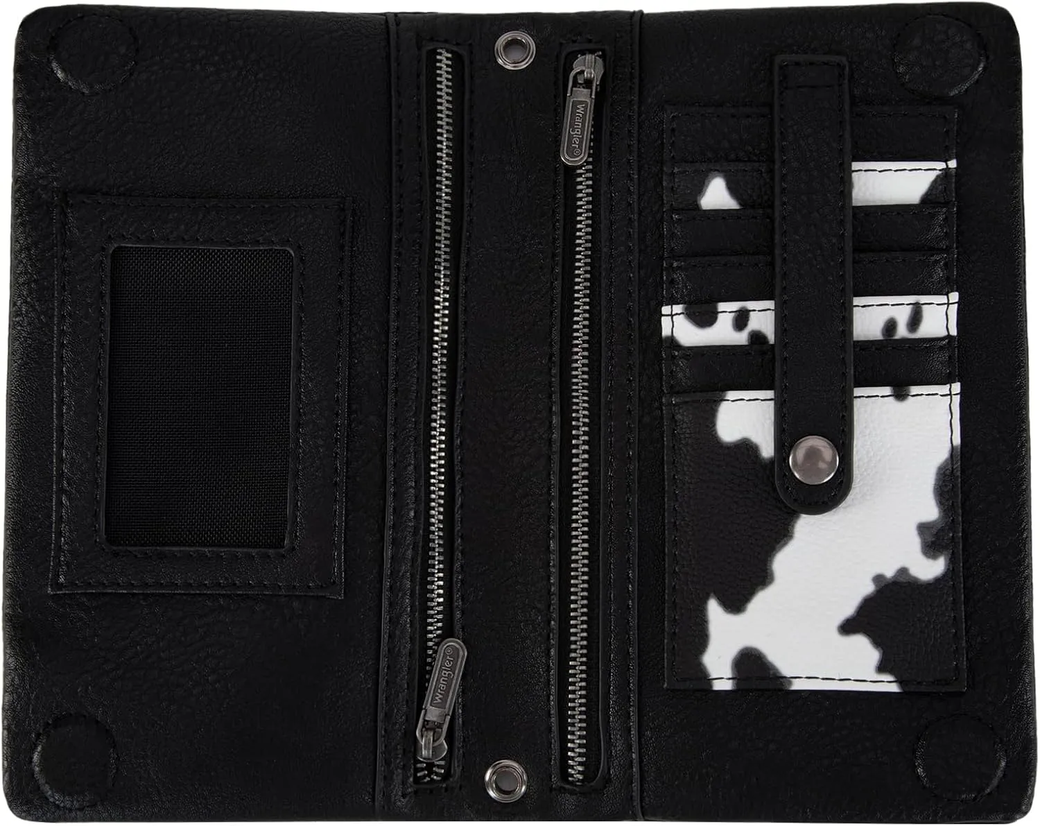 Montana West Wrangler Womens Wristlet Wallet RFID Blocking Bifold Clutch Credit Card Holder Purse with Crossbody Strap WG176-4001BK