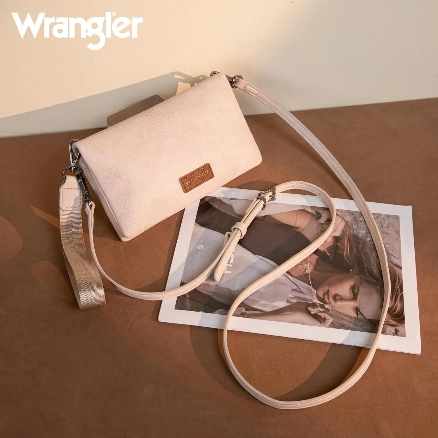 Montana West Wrangler Womens Wristlet Wallet RFID Blocking Bifold Clutch Credit Card Holder Purse with Crossbody Strap