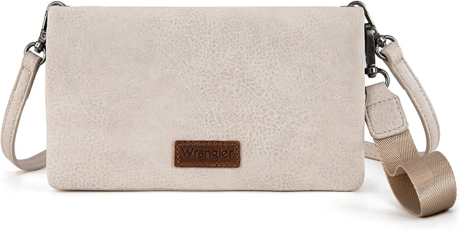 Montana West Wrangler Womens Wristlet Wallet RFID Blocking Bifold Clutch Credit Card Holder Purse with Crossbody Strap