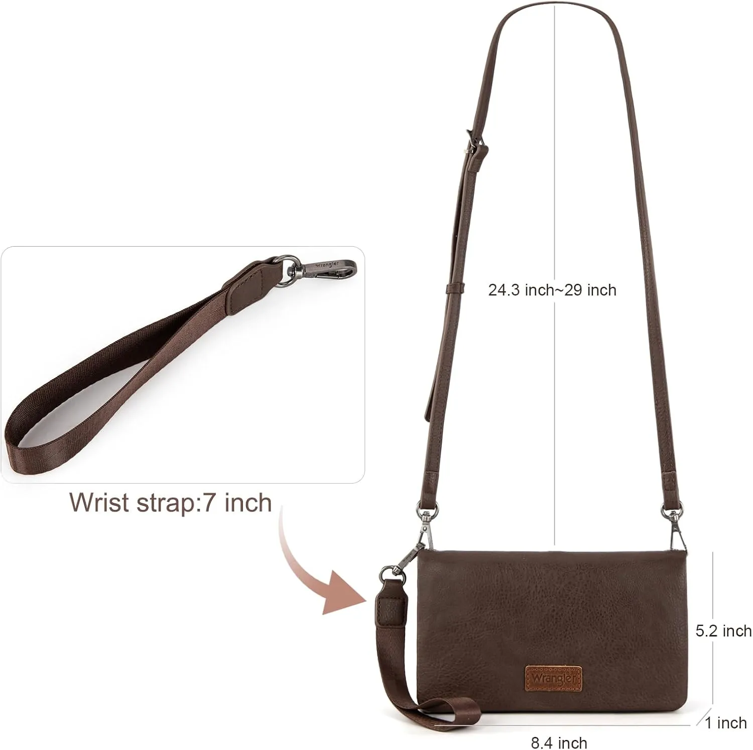 Montana West Wrangler Womens Wristlet Wallet RFID Blocking Bifold Clutch Credit Card Holder Purse with Crossbody Strap