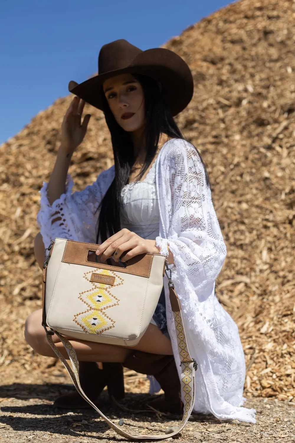 Montana West x Wrangler Small Aztec Satchel Handbags for Women with Crossbody Strap