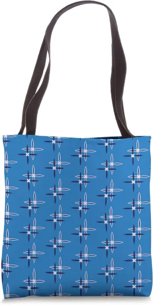 Moroccan Tile Inspired (17) White and Blues - Habitat Tote Bag
