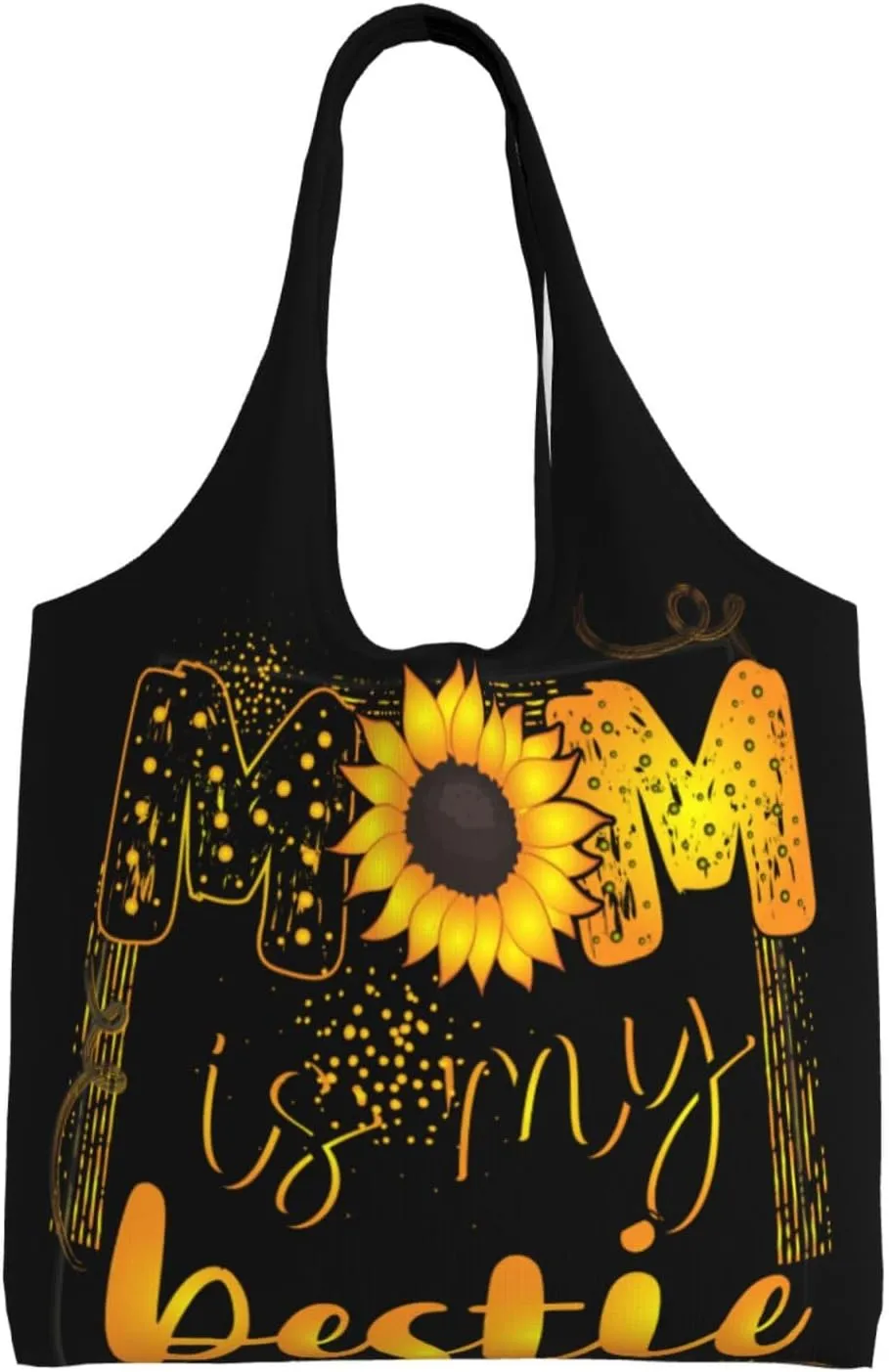 Mother's Day Floral Hearts Best Mom Ever Canvas Tote Bags Reusable Shopping Bag Handbag for Shopper Beach Gifts