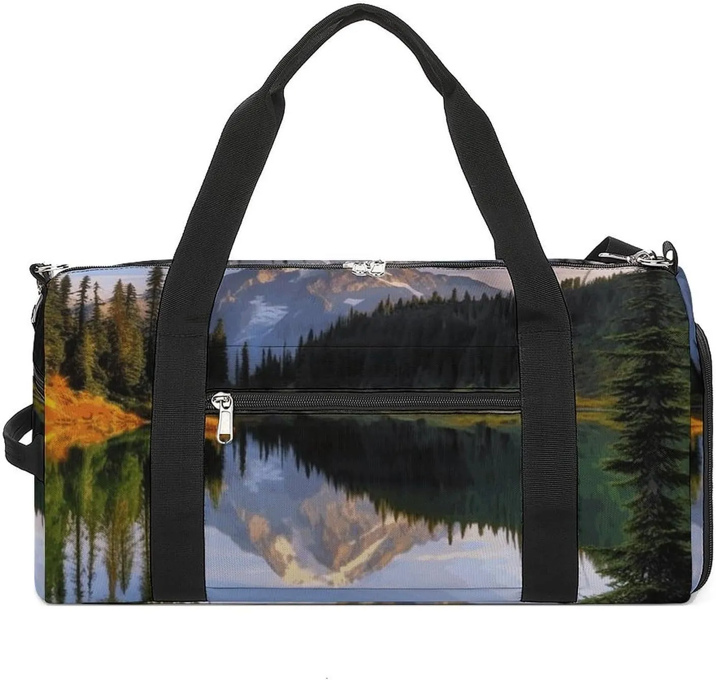 Mountain And Lake Pictures Gym Bag for Men Women Water Resistant Duffle Bag Travel Lightweight Bag for Travel Sports