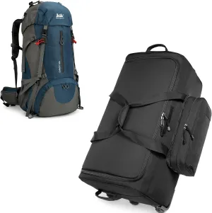 Mountain Land Duffle Bag Travel Suitcase 60L Hiking Waterproof Camping Backpack