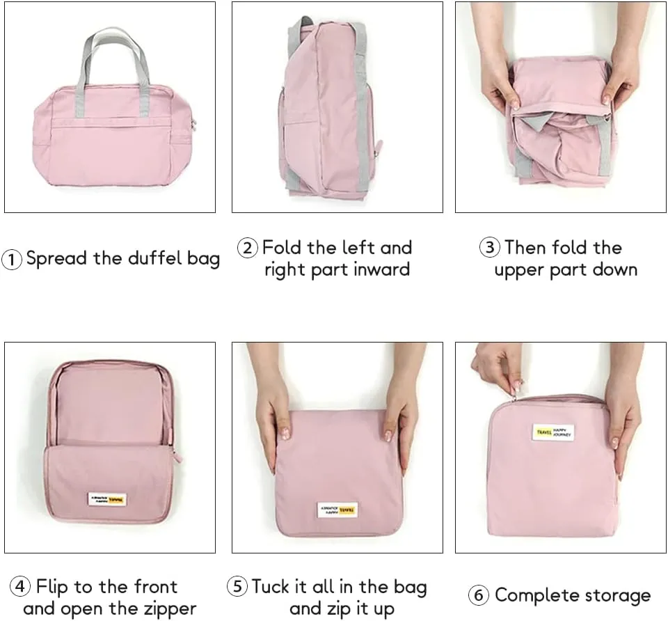 Muka Custom Printed Foldable Duffle Bags, Unisex Large Capacity Travel Bag for Weekenders, Add Your Design