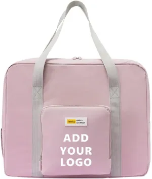 Muka Custom Printed Foldable Duffle Bags, Unisex Large Capacity Travel Bag for Weekenders, Add Your Design