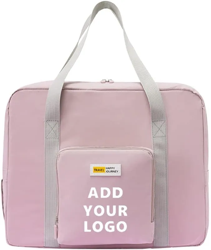 Muka Custom Printed Foldable Duffle Bags, Unisex Large Capacity Travel Bag for Weekenders, Add Your Design