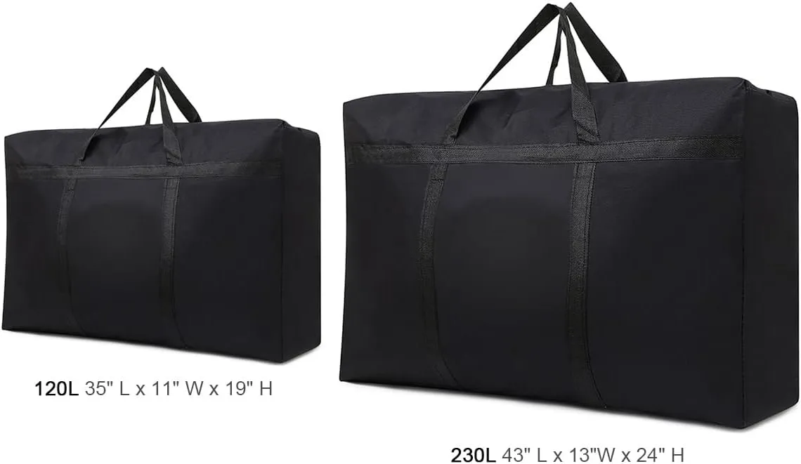 Multipurpose Extra Large Heavy Duty Storage Bags Duffle Bags for Space Saving Moving Storage (120L, Black)
