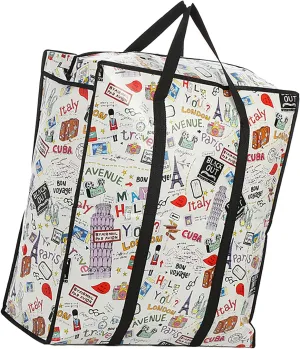 Multipurpose Fabric Storage Bag Spacious Fabric Handbag For Clothes And Bedding Storage With Zippers Closure