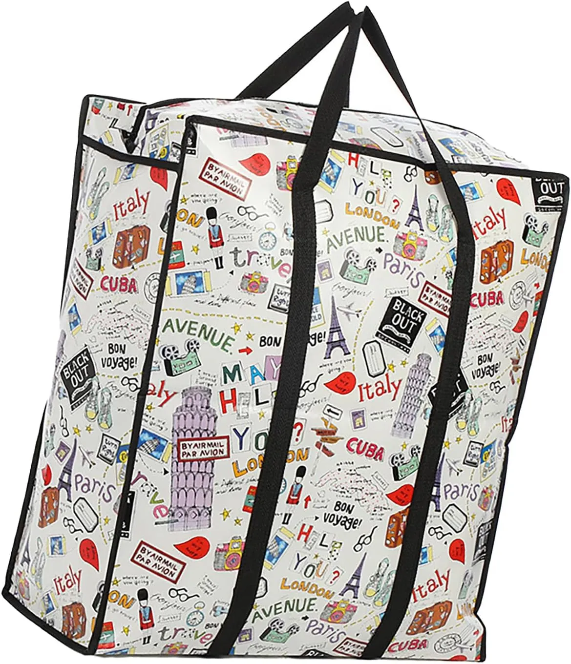 Multipurpose Fabric Storage Bag Spacious Fabric Handbag For Clothes And Bedding Storage With Zippers Closure