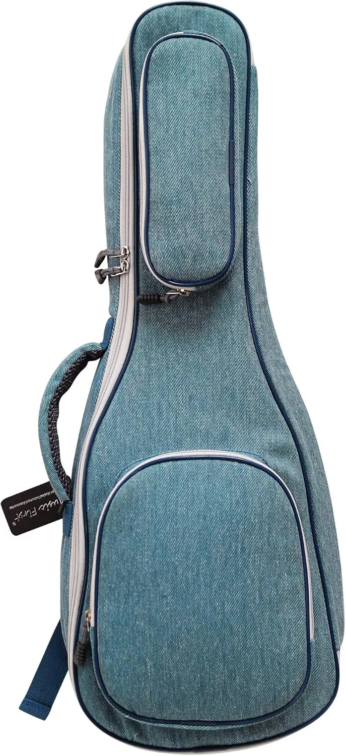 MUSIC FIRST Original Design 15mm Thick Vintage Style Jeans Cloth/Denim Soft 28inch Guitalele Case, Guitar Bag, 28 inch Guitalele Backpack PLS CHECK PHOTO No.2 AND MEASURE YOUR GUITARLELE!
