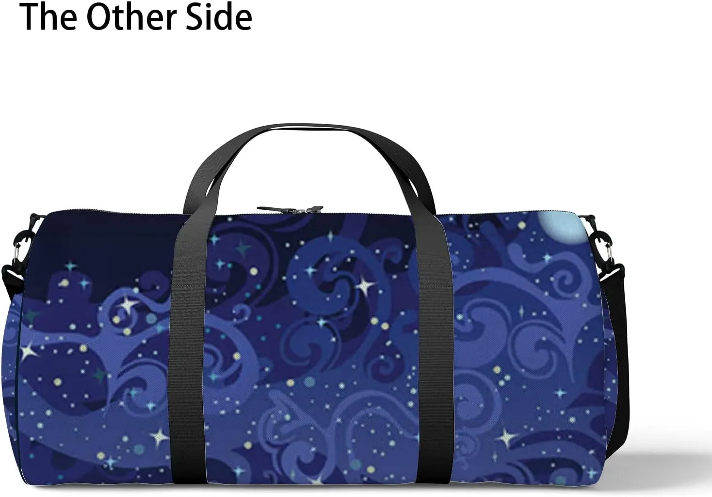 Mysterious Night Sky Stars Moon Sports Bag Tote Bag Waterproof Gym Bag with Shoulder Strap Zipper 2 Side Pockets for Men and Women, Travel and Storage Shoulder Bag.