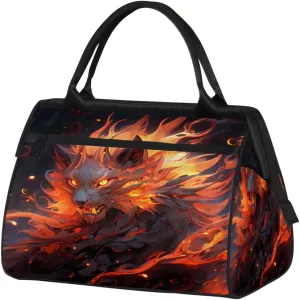 Mystic Beast Wolf Travel Duffle Bag, Waterproof Duffel Bag Weekender Overnight Carry On Bag Lightweight Sport Gym Bag for Men Women