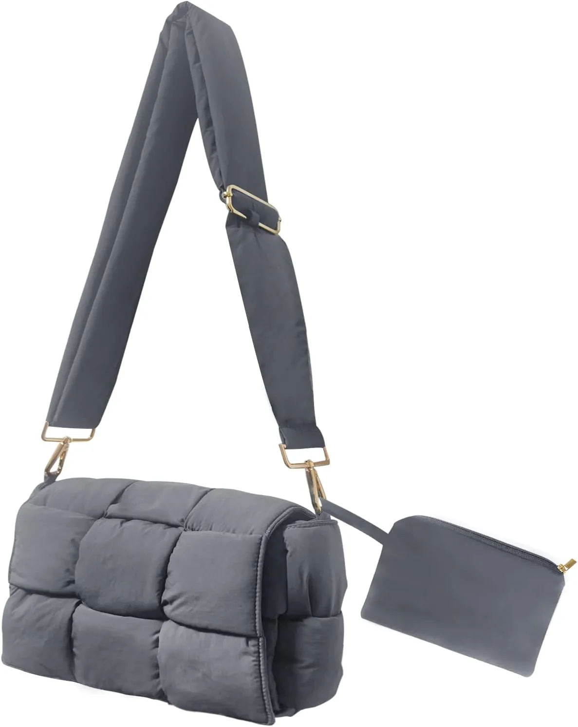 NAARIIAN Puffer Crossbody Bag for Women, Lightweight Puffy Shoulder Bags with Adjustable Strap,Quilted Woven Purse Hobo Bag