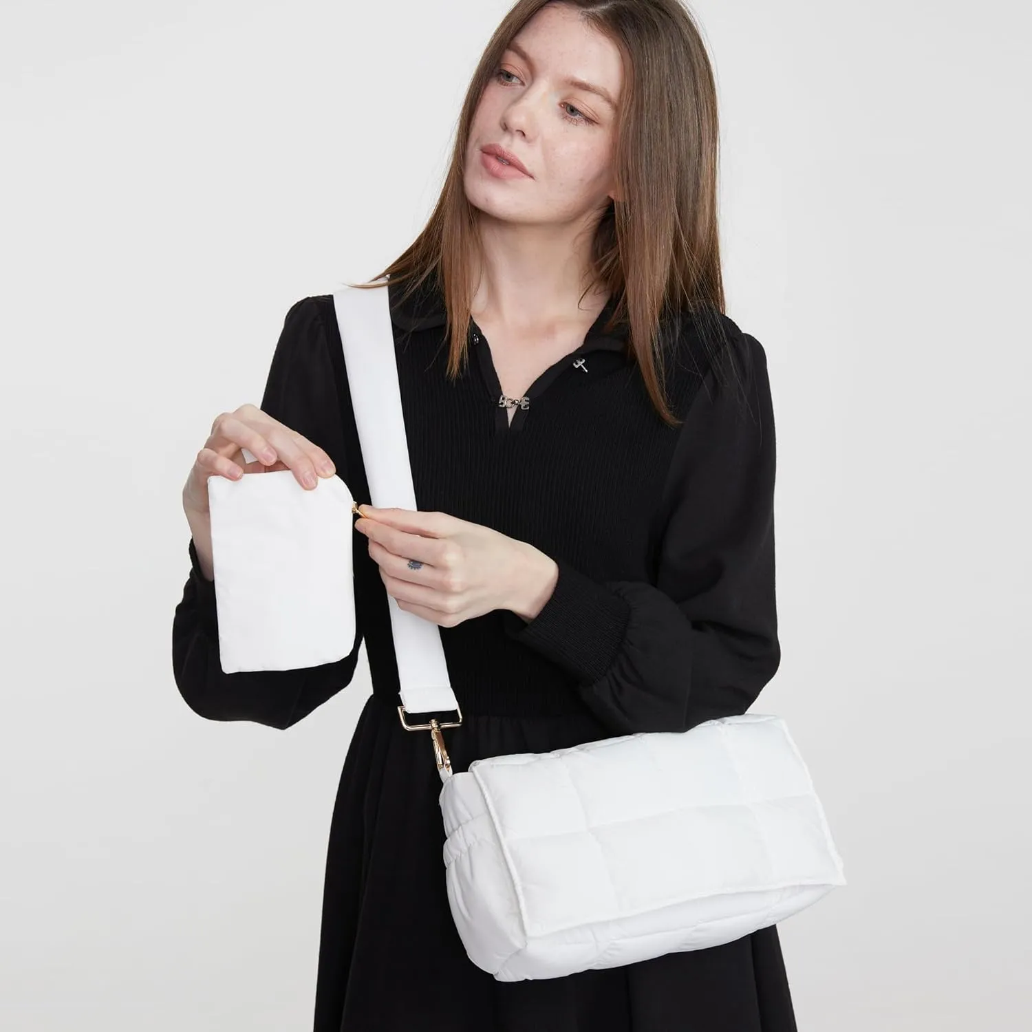 NAARIIAN Puffer shoulder bag Cotton Padded handbag designer quilted crossbody dupes women lightweight purse