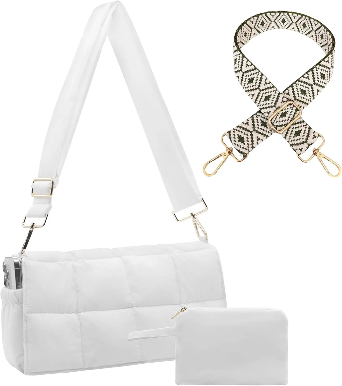 NAARIIAN Puffer shoulder bag Cotton Padded handbag designer quilted crossbody dupes women lightweight purse