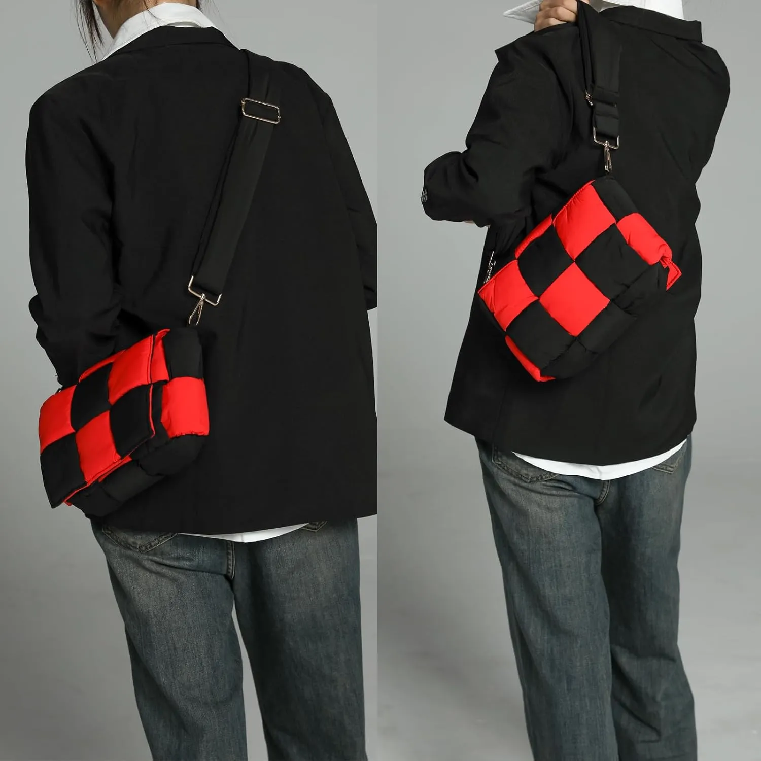 NAARIIAN Shoulder bags for women, Light-weight small puffer purses waterproof, hand-woven puffy bag crossbody handbag