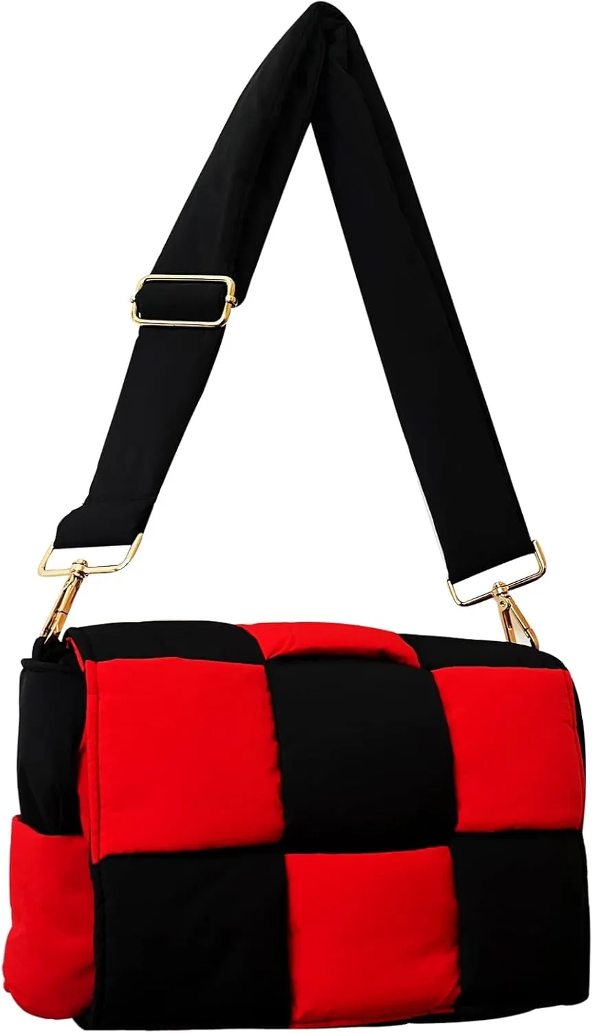 NAARIIAN Shoulder bags for women, Light-weight small puffer purses waterproof, hand-woven puffy bag crossbody handbag