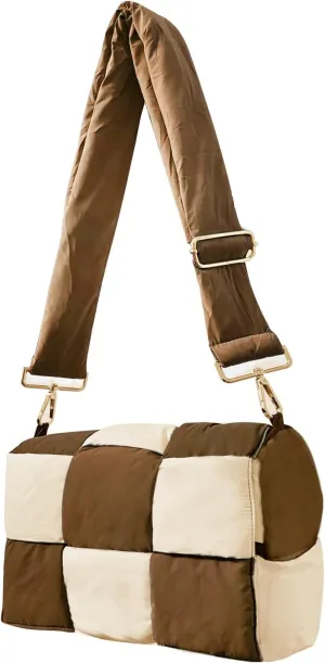 NAARIIAN Shoulder bags for women, Light-weight small puffer purses waterproof, hand-woven puffy bag crossbody handbag