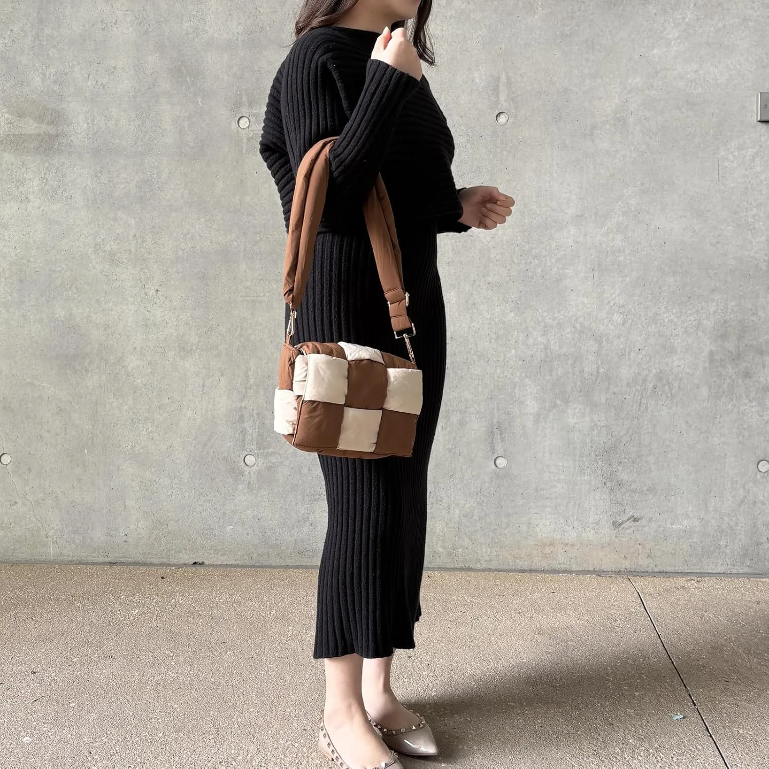 NAARIIAN Shoulder bags for women, Light-weight small puffer purses waterproof, hand-woven puffy bag crossbody handbag
