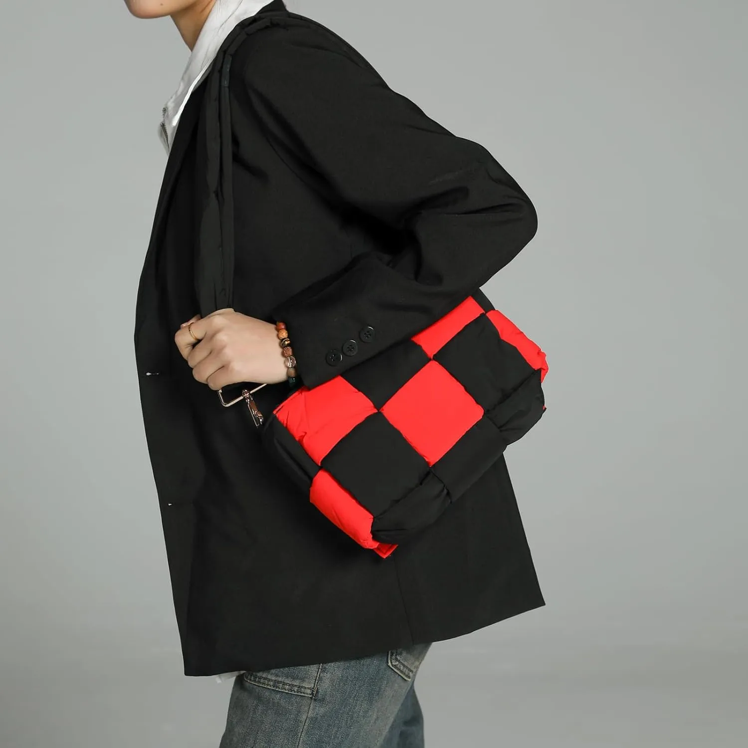 NAARIIAN Shoulder bags for women, Light-weight small puffer purses waterproof, hand-woven puffy bag crossbody handbag