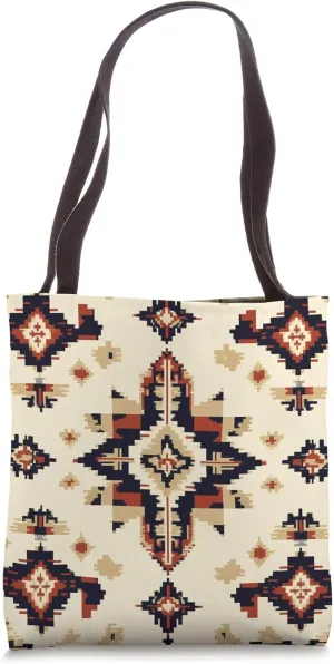 Native American Geometric Pattern with Earth Hues Tote Bag