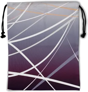 Nerxy Purple Gray Geometric Grip Bag - Striped Drawstring Gym Bag for Gymnasts Stripes Lines Gymnastic Grip Bags Colored String Bag Pouch for Travel Sports
