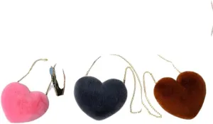New 2026 Unisex Furry Women's Heart Shaped Handbags Cute Faux Fur Crossbody Lady Shopper Bags Shoulder Bag Purses Soft Totes Chain I8A9 Jewelry Fashion Accessories Creative For Women And Men Men