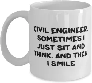 New Civil engineer Gifts, Civil Engineer. Sometimes I Just Sit, Civil engineer 11oz 15oz Mug From Colleagues, Cup For Men Women, Civil engineer love mug, Civil engineer tote bag, Civil engineer