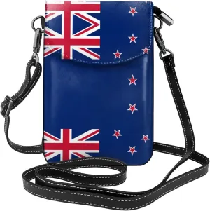 New Zealand Flag Small Phone Wallet - Versatile everyday shoulder and crossbody bag with adjustable strap and card slots