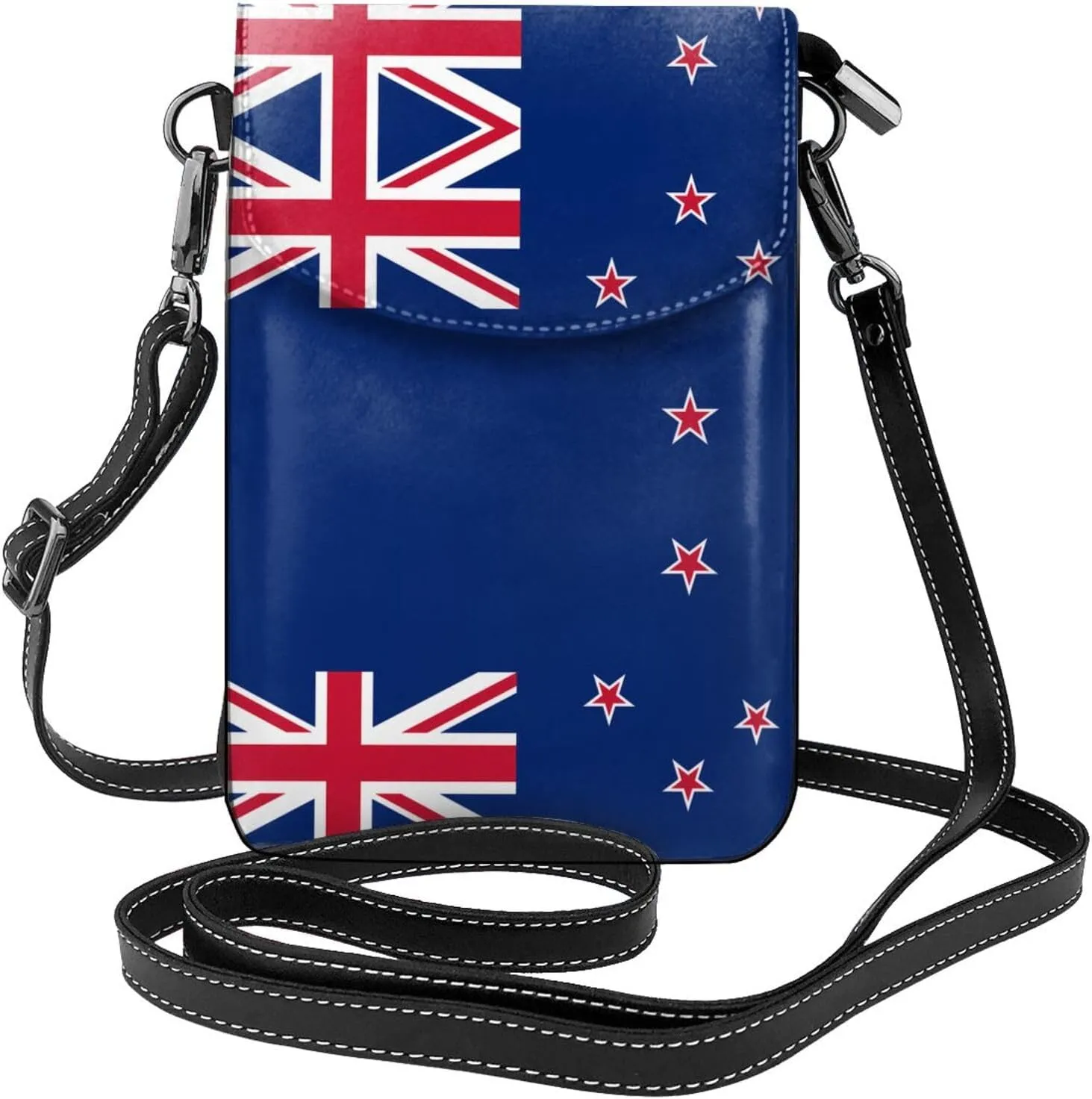 New Zealand Flag Small Phone Wallet - Versatile everyday shoulder and crossbody bag with adjustable strap and card slots