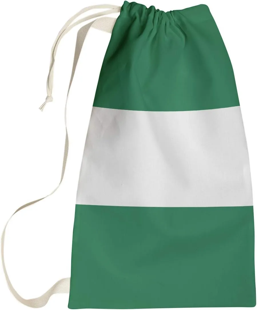 NFS Philadelphia Throwback Football Stripes Laundry Bag, 18 x 29, Green and White
